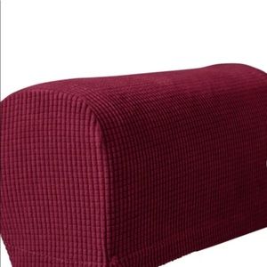 Wine Jacquard Stretch Armrest Slipcover